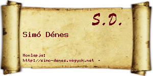 Simó Dénes névjegykártya